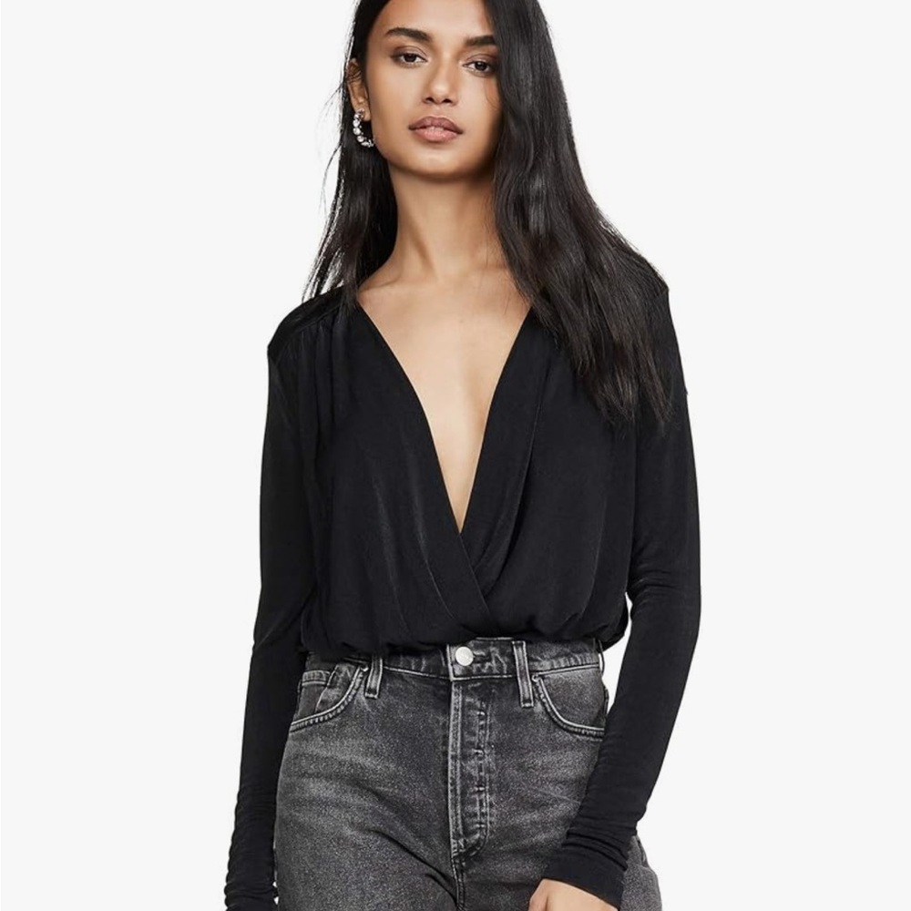 Free People - Black Turnt Bodysuit - Medium - NWT